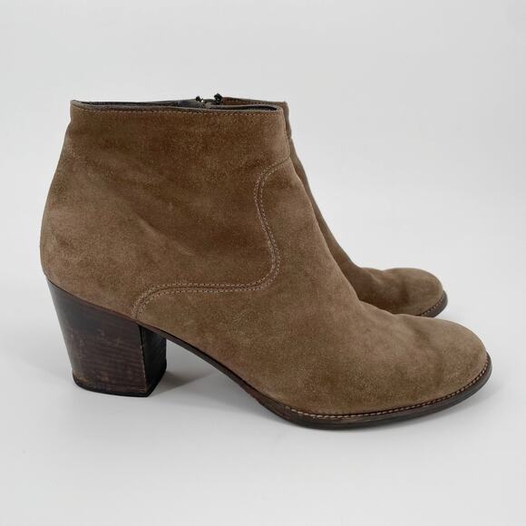 Women’s Paul Brown Suede Ankle Boots Size 7 Side Zip Heel Round Toe - Picture 4 of 9